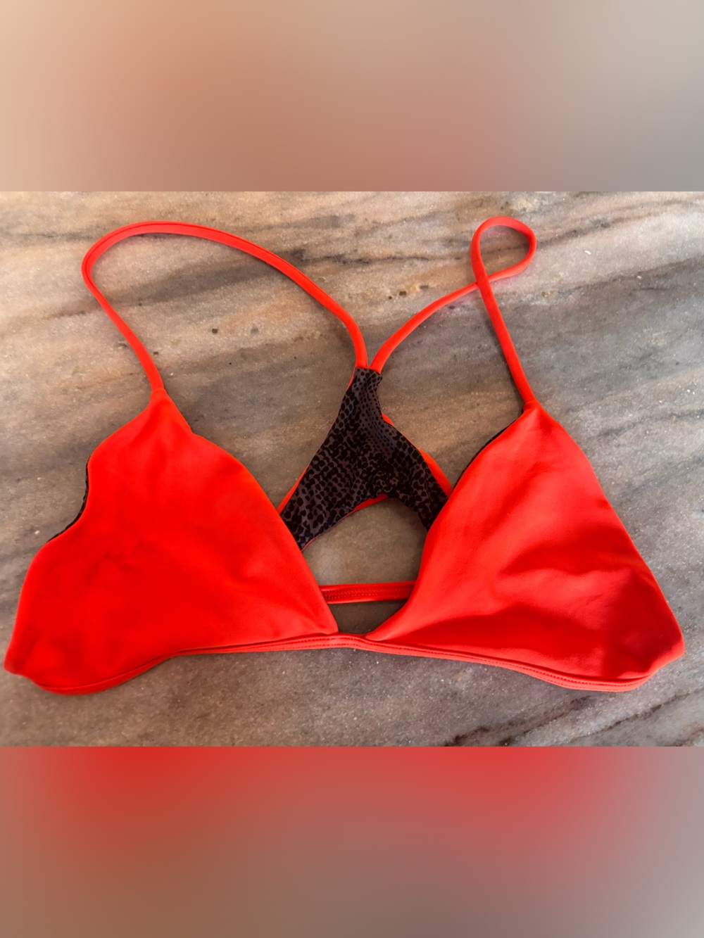 acacia swimwear Red Triangle Bikini Top
